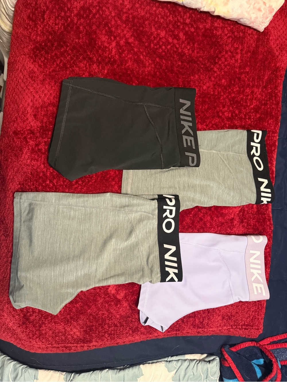 Nike Girls' Training Shorts Set - Black, Gray & Light Purple